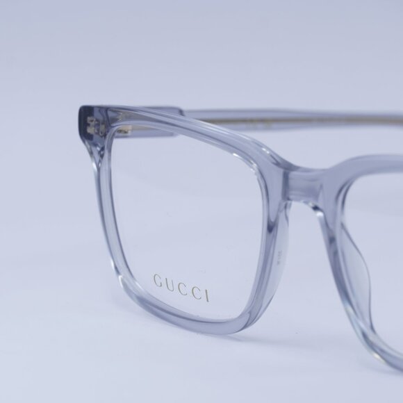 Gucci GG1120O 005 Eyeglasses Transparent Blue 55mm Square Frame - Picture 4 of 10
